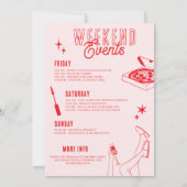 ガールズ・ゴーン・ミルド バチェロレッテ・ウィークエンド スパ・パーティー 招待状 (裏面)