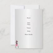 ガールズ ショッピング パーティー イベント シルバー ホワイト 招待状 (裏面)