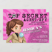 ガールズ·シークレット·エージェント·スパイ·バースデー·パーティーの招待 招待状 (正面/裏面)