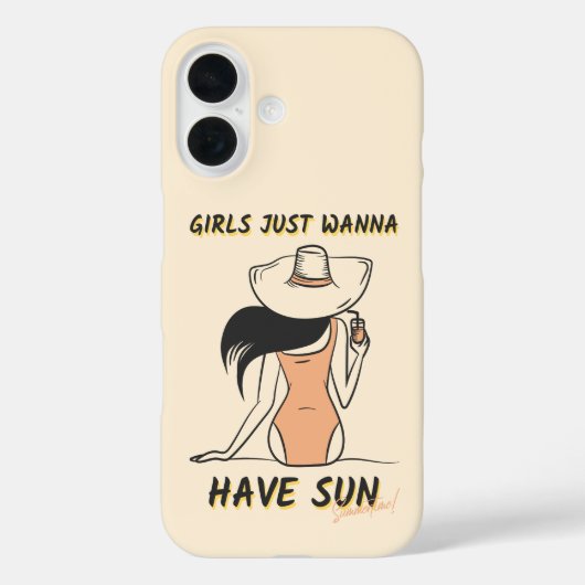 ガールズ・ジャスト・ワナ・ヘブ・サン - おしゃれな夏のバケーション Case-Mate iPhoneケース (裏面)