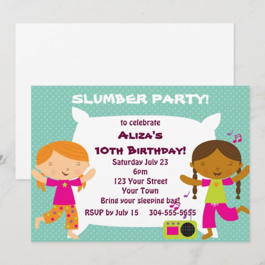 ガールズ・スリンバーティー 招待状 (正面/裏面)
