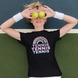 ガールズ テニス テニス テニス パステル レインボー Tシャツ