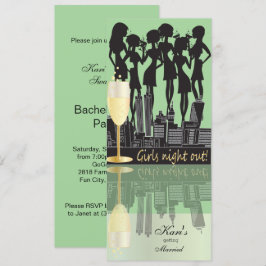 ガールズ・ナイト・アウト・パーティ・セレブレーション | ミントグリーン 招待状