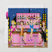 ガールズ・ナイト・アウト - ブライズパーティー - SRF 招待状 (正面/裏面)