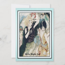 ガールズ・ナイト・アウト・メイhem ヴィンテージ アートデコ カスタム 招待状