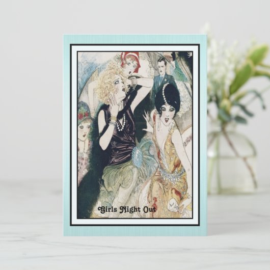 ガールズ・ナイト・アウト・メイhem ヴィンテージ アートデコ カスタム 招待状 (スタンド正面)