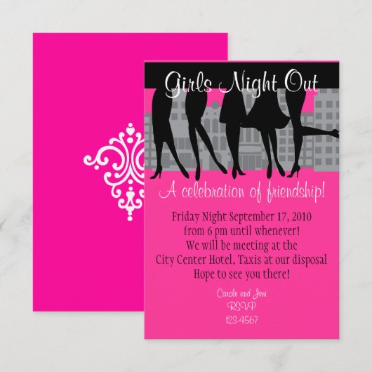 ガールズ・ナイト・アウト 招待状 (正面/裏面)