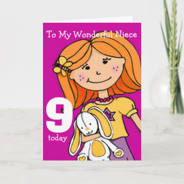 ガールズ・ニース9位の誕生日カ女の子らしードパープル カード
