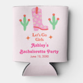 ガールズ ピンクカウガール バチェロレッテパーティー 缶クーラー (正面)