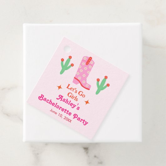 ガールズ ピンクカウガール ブライズパーティー フェイバータグ (インサイチュ)