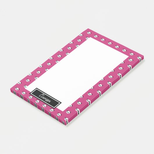 ガールズ・ピンク・パパーソナライズされたンダ・ベア・アニマル・キッズ ポストイット (アングル)