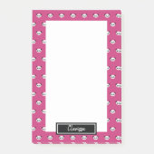 ガールズ・ピンク・パパーソナライズされたンダ・ベア・アニマル・キッズ ポストイット (正面)