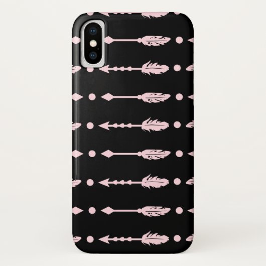 ガールズ ピンク&ブラック 矢印 ボヘミアン チック Case-Mate iPhoneケース (裏面)