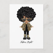ガールズ ファッション ナイト パーティー ポストカード (正面)
