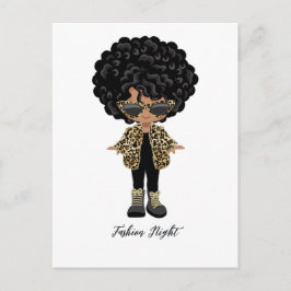 ガールズ ファッション ナイト パーティー ポストカード
