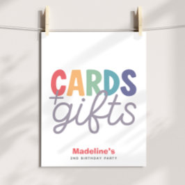 ガールズ ミニマリスト レインボー カードとギフト 誕生日 ポスター