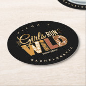 ガールズ ラン ワイルド サファリ ブライズ ID1148 ラウンドペーパーコースター (アングル)
