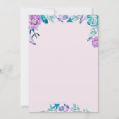 ガールズ ワイルド ワン 水彩 ボヘミアンファッション 1歳 誕生日パーティー 招待状 (裏面)