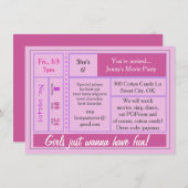 ガールズ·ワン·ヘア·おもしろい映画招待状 招待状 (正面/裏面)