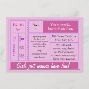 ガールズ·ワン·ヘア·おもしろい映画招待状 招待状