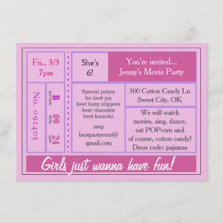 ガールズ·ワン·ヘア·おもしろい映画招待状 招待状