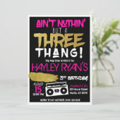 ガールズ ain't nuthin but a Three Thang ヒップホップパーティー3歳 招待状 (スタンド正面)