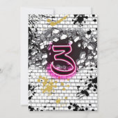 ガールズ ain't nuthin but a Three Thang ヒップホップパーティー3歳 招待状 (裏面)