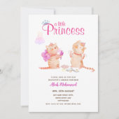 ガールズAQIQAHベビーシャワー誕生日プリンセステーマ 招待状 (正面)
