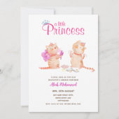 ガールズAQIQAHベビーシャワー誕生日プリンセステーマ 招待状 (正面)