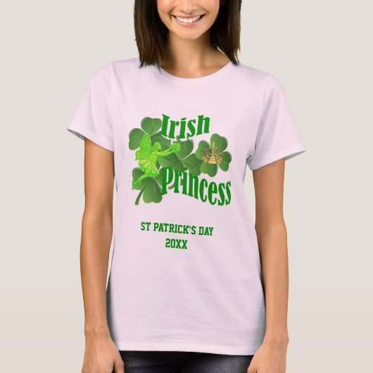 ガールズSt patricks dayアイリッシュプリンセスTシャツ Tシャツ (正面)