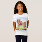 ガールズTシャツ：アイリッシュセッター Tシャツ (正面フル)