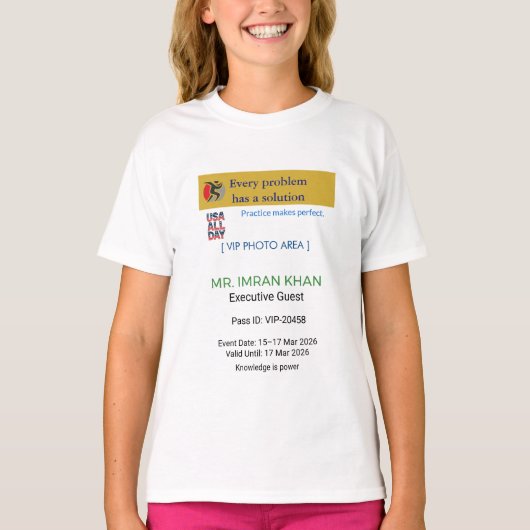 ガールズTシャツ | バースデー | カスタム | ロゴ Tシャツ (正面)