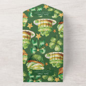 ガールセカンド誕生日セントパトリックの日Rsvp オールインワン招待状 (外側)