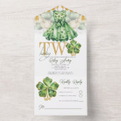 ガールセカンド誕生日セントパトリックの日Rsvp オールインワン招待状 (内側)