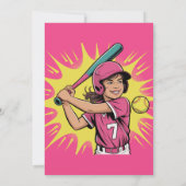 ガールソフトボール誕生日パーティー 招待状 (裏面)