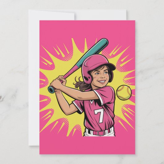 ガールソフトボール誕生日パーティー 招待状 (裏面)