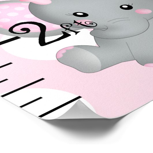 ガールゾウの成長チャート8保x44で任意の色 ポスター (角)