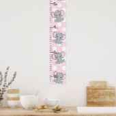 ガールゾウの成長チャート8保x44で任意の色 ポスター (キッチン)