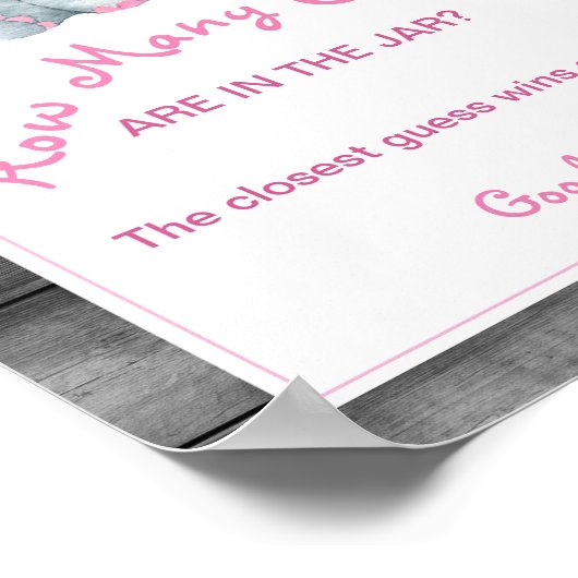 ガールゾウ瓶シャワーゲームでキャンディーの数 ポスター (角)