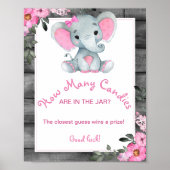 ガールゾウ瓶シャワーゲームでキャンディーの数 ポスター (正面)