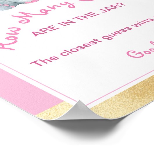 ガールゾウ瓶シャワーゲームでキャンディーの数 ポスター (角)