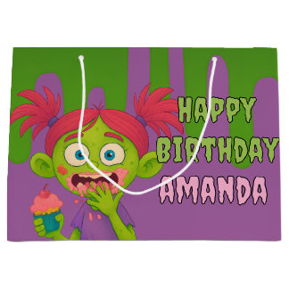 ガールゾンビクールリバーシブル抱き枕 ラージペーパーバッグ