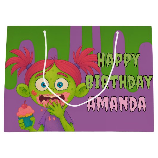 ガールゾンビクールリバーシブル抱き枕 ラージペーパーバッグ (正面)