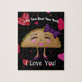 ガールタコパープルリボンハート紙吹雪 ジグソーパズル