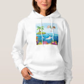 ガールダイビングイン海フレンドリーシャークコーラルリーフ パーカ (正面)