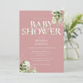 ガールダスティバラピンク緑ピンク赤ちゃんシャワー 招待状 (スタンド正面)