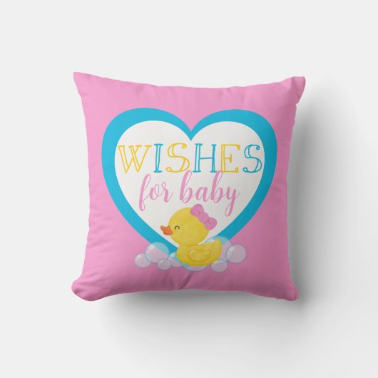 ガールダックがベビーサイン枕を願う クッション (正面)