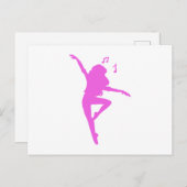 ガールダンサーのシルエット – 背景色を選択 ポストカード (正面/裏面)