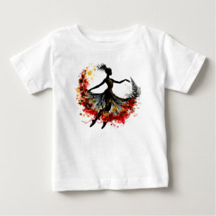 ガールダンスフラワーインスピレーション春natu ベビーTシャツ
