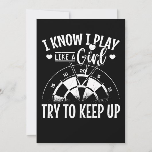 ガールダーツレトロダーツボードウィメンズダーツプレーヤー 招待状 (正面)